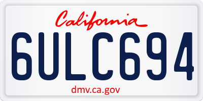 CA license plate 6ULC694