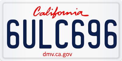 CA license plate 6ULC696