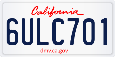 CA license plate 6ULC701