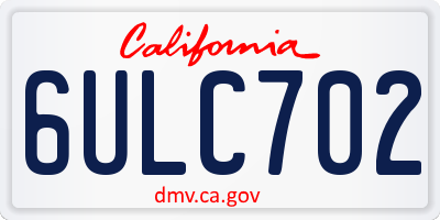 CA license plate 6ULC702