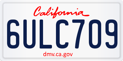 CA license plate 6ULC709