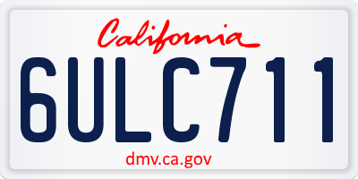 CA license plate 6ULC711