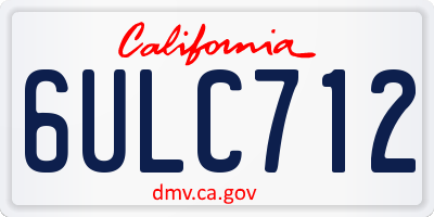 CA license plate 6ULC712