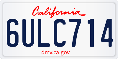 CA license plate 6ULC714