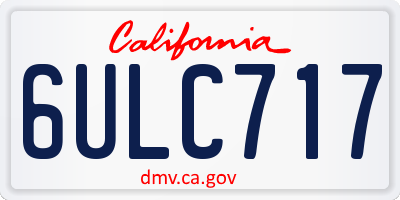 CA license plate 6ULC717
