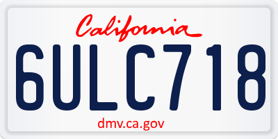 CA license plate 6ULC718