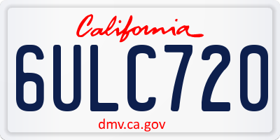 CA license plate 6ULC720
