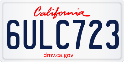 CA license plate 6ULC723