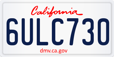 CA license plate 6ULC730