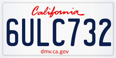 CA license plate 6ULC732