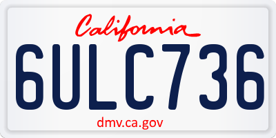 CA license plate 6ULC736