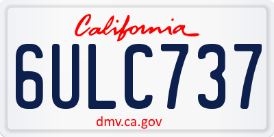 CA license plate 6ULC737