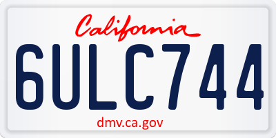 CA license plate 6ULC744