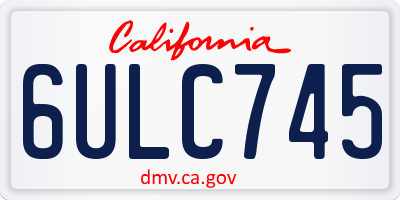CA license plate 6ULC745