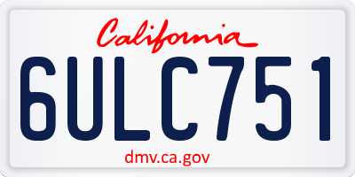 CA license plate 6ULC751