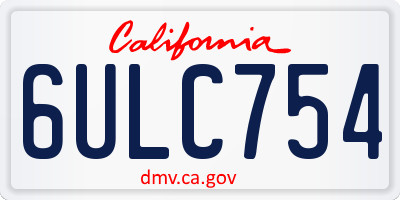 CA license plate 6ULC754