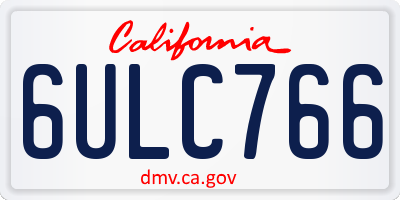 CA license plate 6ULC766