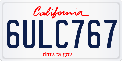 CA license plate 6ULC767