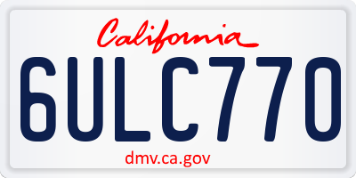 CA license plate 6ULC770