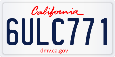 CA license plate 6ULC771