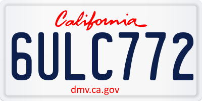 CA license plate 6ULC772