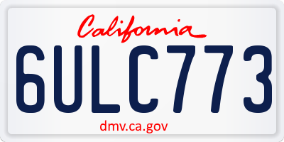 CA license plate 6ULC773