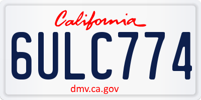 CA license plate 6ULC774