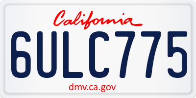 CA license plate 6ULC775