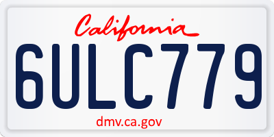 CA license plate 6ULC779
