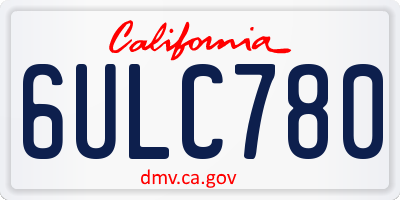 CA license plate 6ULC780