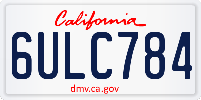 CA license plate 6ULC784