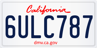 CA license plate 6ULC787