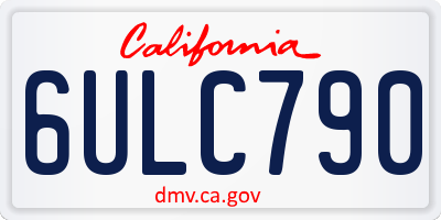 CA license plate 6ULC790