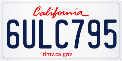 CA license plate 6ULC795