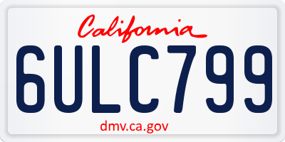 CA license plate 6ULC799