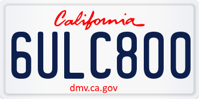 CA license plate 6ULC800