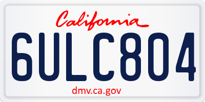 CA license plate 6ULC804