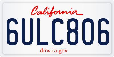 CA license plate 6ULC806