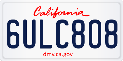 CA license plate 6ULC808
