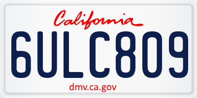 CA license plate 6ULC809