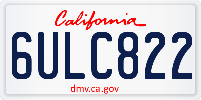 CA license plate 6ULC822