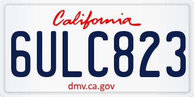 CA license plate 6ULC823