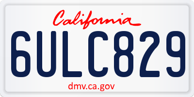 CA license plate 6ULC829
