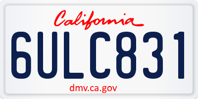 CA license plate 6ULC831