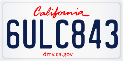 CA license plate 6ULC843