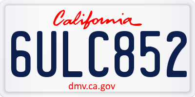CA license plate 6ULC852
