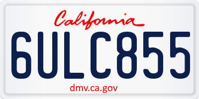 CA license plate 6ULC855