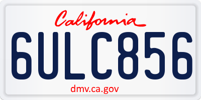 CA license plate 6ULC856
