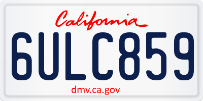 CA license plate 6ULC859