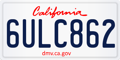 CA license plate 6ULC862